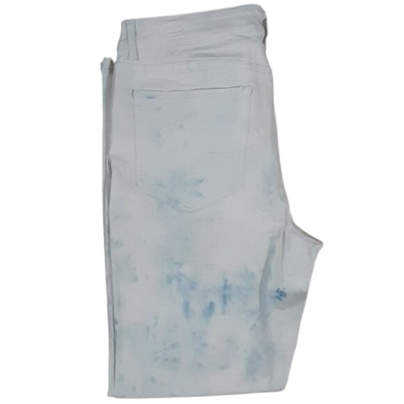 Jordache Jeans Women Size 18 Mid Rise Skinny TieDie Light Wash Unique OOAK NWT - Picture 3 of 3